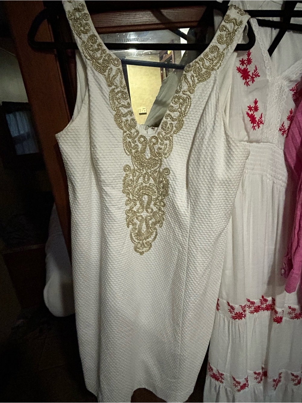 Lily Pulitzer  size 14 Sleeveless Dress with Gold Embellished Neckline - Picture 2 of 3